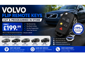 Volvo flip remote key cut and programmed in store for £199.99