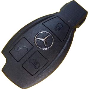 Mercedes BE Key All Black Version 3 Button Remote Repair Case HU64 Blade