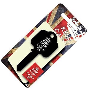 Black Keep Calm & Carry On Key UL2 UL054 - Free Cutting Service In Store