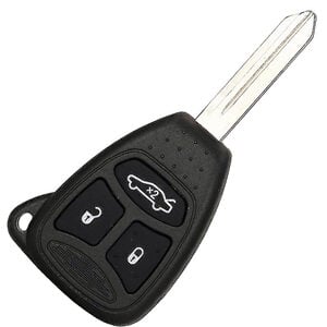 Chrysler Dodge Jeep 3 Button Remote Key Case with CY24 Blade Large Button Replacement