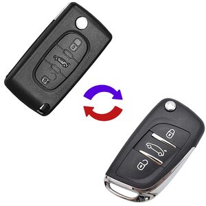 Citroen 3 Button Remote Key Conversion Case Battery On Case VA2 / VA6 Blade