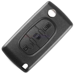 Citroen 3 Button Flip Remote Key Case Battery On PCB Headlight HU83 Blade