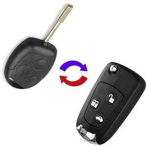 Ford Tibbe 3 Button Conversion Case FO21 Blade Converts non flip key into a flip key