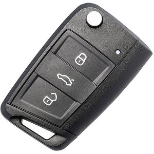 VW (Volkswagen) Golf MK7 3 Button Flip Remote Repair Case All Black With HU66 Blade