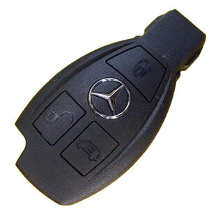 Mercedes BE Key All Black Version 3 Button Remote Repair Case HU64 Blade
