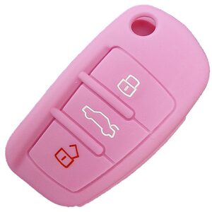 Pink Audi A1 A4 TT 3 Button Silicone Remote Key Cover