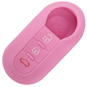 Pink Abarth Fiat Citroen Peugeot 3 Button Silicone Remote Key Cover