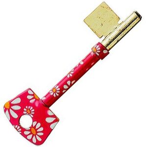 Pink Flower Design Mortice Key Suitable For ERA Fortress Mortice Locks