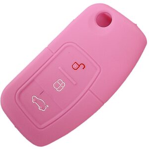 Pink Ford 3 Button Banana Shape Silicone Remote Key Cover
