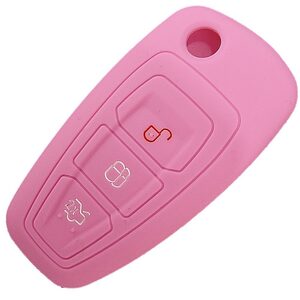 Pink Ford 3 Button Pear Shape Silicone Remote Key Cover
