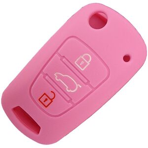 Pink Hyundai Kia 3 Button Silicone Remote Key Cover