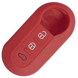 Red Abarth Fiat Citroen Peugeot 3 Button Silicone Remote Key Cover