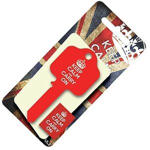 Red Keep Calm & Carry On Key UL2 UL054 - Free Cutting Service In Store