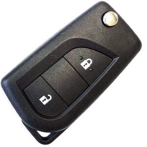 Toyota Auris Aygo Corolla OEM 2 Button Flip Remote Key 433MHz ID74H (128BIT) TOY48/TOYO-30