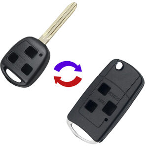 Toyota 3 Button Conversion Remote Repair Case TOY43 Blade Converts standard key into flip key