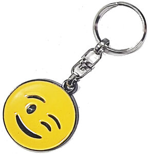 Winking Emoji Novelty Metal Keyring